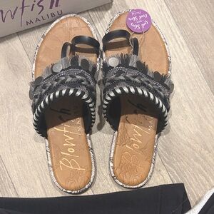 New in Box Blowfish Black and Tan Women's Sandals